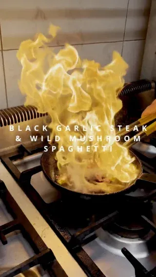 Black garlic steak & wild mushroom spaghetti 🍝

Stripped steak marinated in black garlic and honey, sauted wild mushrooms finished with a white wine cream sauce.

—

#foodie #instafood #sheffieldfood #sheffieldfoodies #sheffieldrestaurants